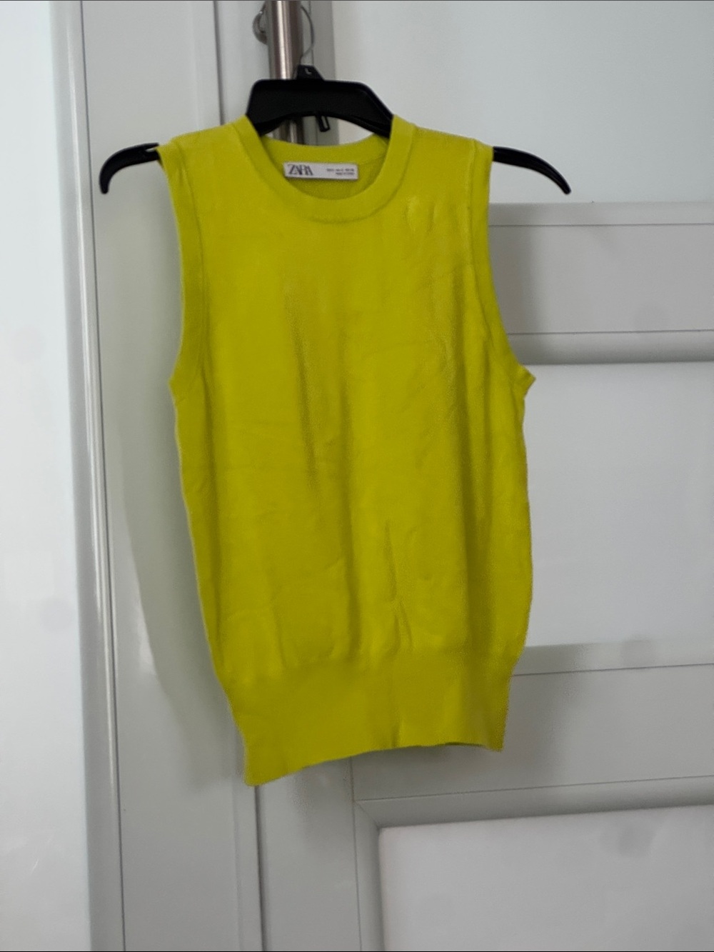 Zara Neon Yellow Sleeveless Knit Tank